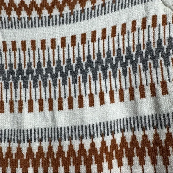 Pink Martini Cowl Neck Sweater Cream Brown and Grey Size Large - Picture 6 of 15